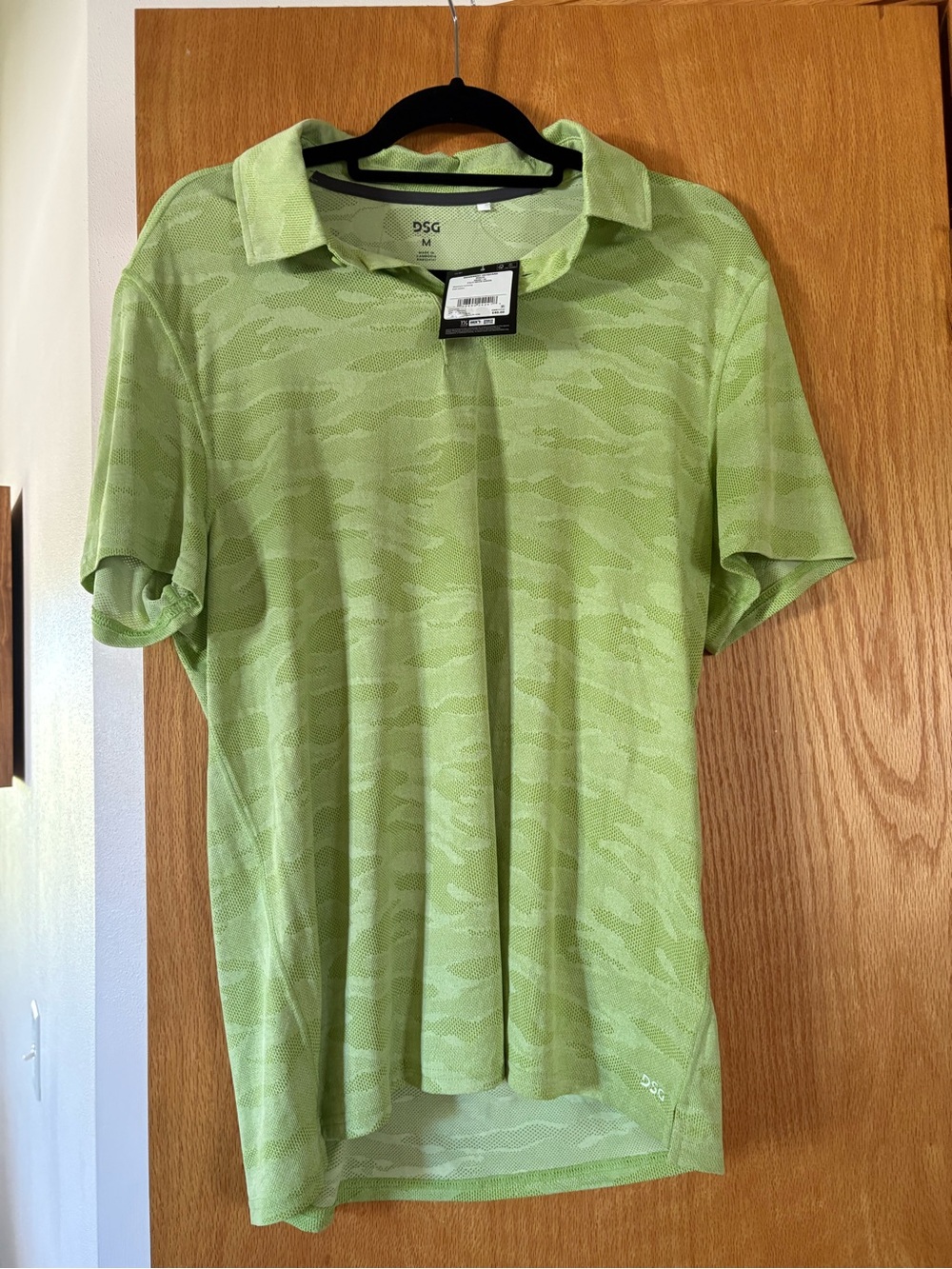 DSG Men's Lime Green Camouflage-Texture Polo